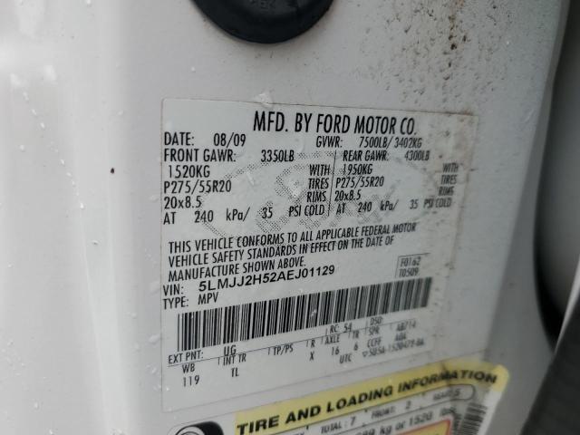 5LMJJ2H52AEJ01129 - 2010 LINCOLN NAVIGATOR თეთრი ფოტო 14