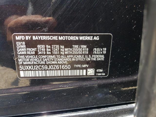 5UXKU2C59J0Z61650 - 2018 BMW X6 XDRIVE35I BLACK photo 12