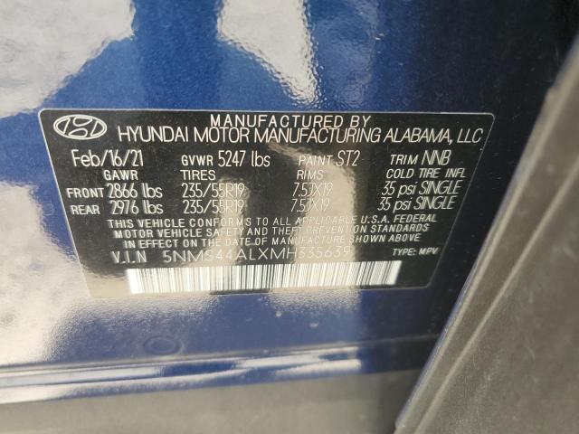 5NMS44ALXMH335639 - 2021 HYUNDAI SANTA FE LIMITED BLUE photo 14