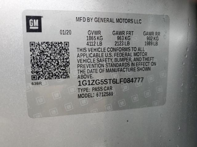 1G1ZG5ST6LF084777 - 2020 CHEVROLET MALIBU RS Gümüş foto 12