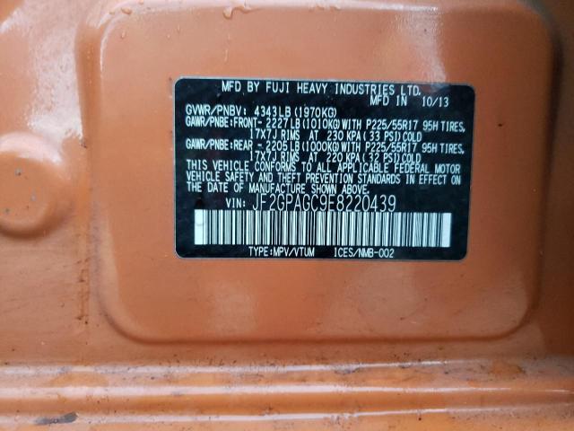 JF2GPAGC9E8220439 - 2014 SUBARU XV CROSSTR 2.0 LIMITED ORANGE photo 13