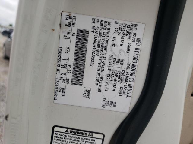 5LMEU68H93ZJ28222 - 2003 LINCOLN AVIATOR თეთრი ფოტო 13