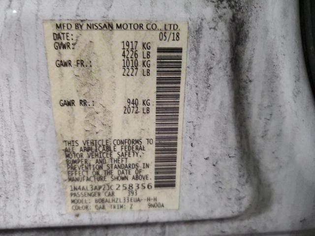 1N4AL3AP2JC258356 - 2018 NISSAN ALTIMA 2.5 WHITE photo 12