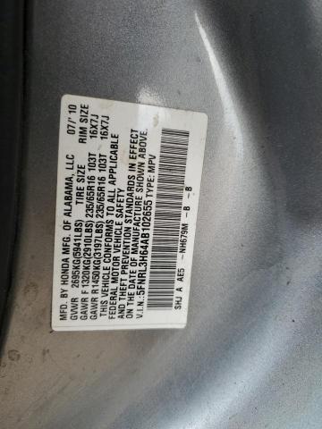 5FNRL3H64AB102655 - 2010 HONDA ODYSSEY EXL GRAY photo 13