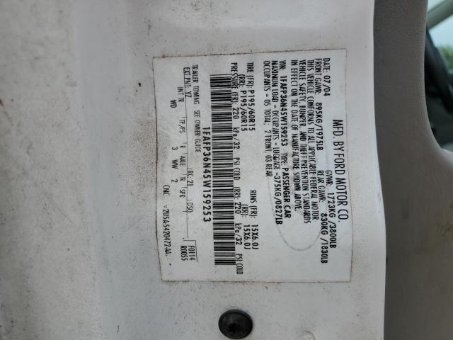 1FAFP36N45W159253 - 2005 FORD FOCUS ZXW WHITE photo 12