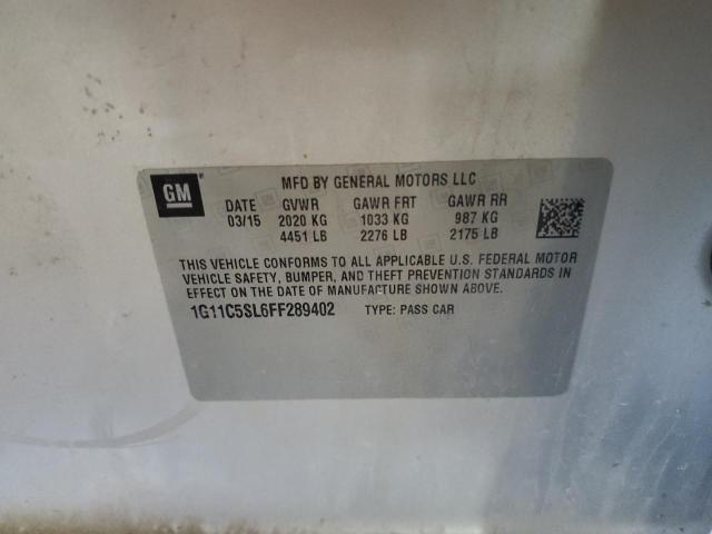 1G11C5SL6FF289402 - 2015 CHEVROLET MALIBU 1LT 银色 照片 12