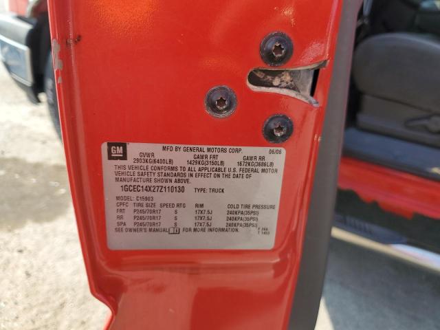 1GCEC14X27Z110130 - 2007 CHEVROLET SILVERADO C1500 CLASSIC RED photo 13
