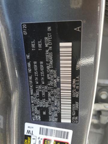 5TDHZRBH7LS518706 - 2020 TOYOTA HIGHLANDER XLE GRAY photo 13