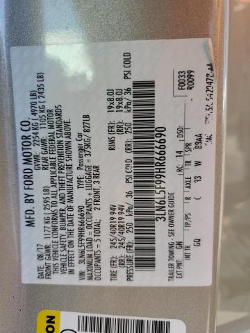 3LN6L5F99HR666690 - 2017 LINCOLN MKZ RESERVE 棕色 照片 12