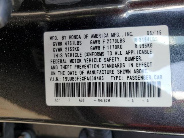 19UUB3F5XFA009485 - 2015 ACURA TLX TECH CHARCOAL photo 12