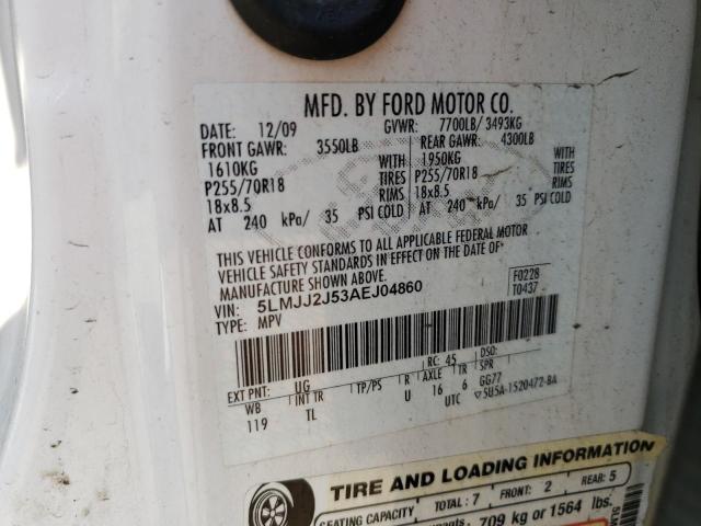 5LMJJ2J53AEJ04860 - 2010 LINCOLN NAVIGATOR 白色 照片 13