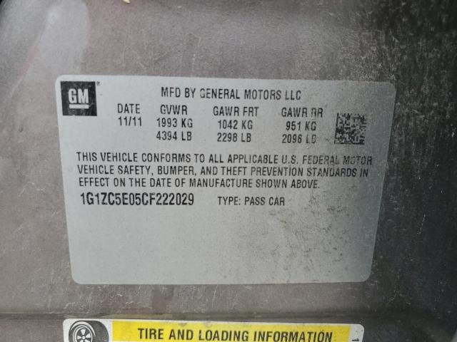 1G1ZC5E05CF222029 - 2012 CHEVROLET MALIBU 1LT 棕色 照片 12