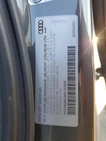 WAUHGAFC4EN143305 - 2014 AUDI A6 PRESTIGE ნაცრისფერი ფოტო 12