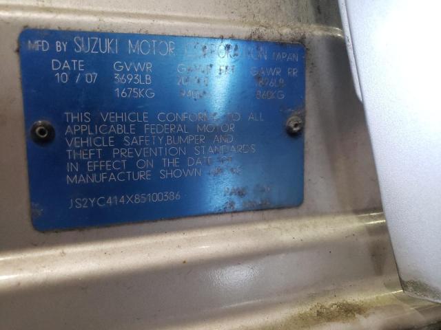 JS2YC414X85100386 - 2008 SUZUKI SX4 SILVER photo 12