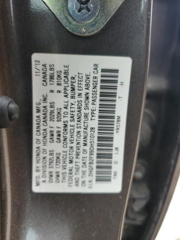 2HGFB2F99DH510128 - 2013 HONDA CIVIC EXL BROWN photo 12