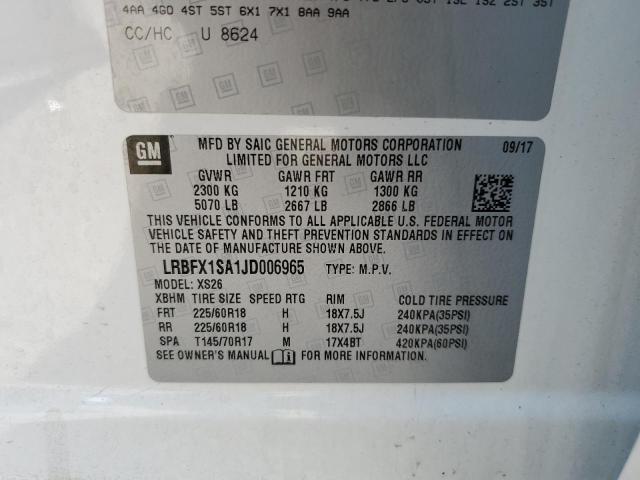 LRBFX1SA1JD006965 - 2018 BUICK ENVISION ESSENCE WHITE photo 13