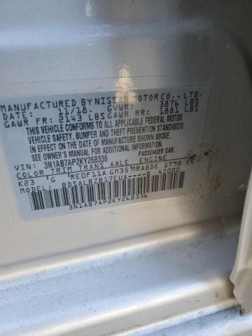 3N1AB7AP2KY268336 - 2019 NISSAN SENTRA S SILVER photo 12