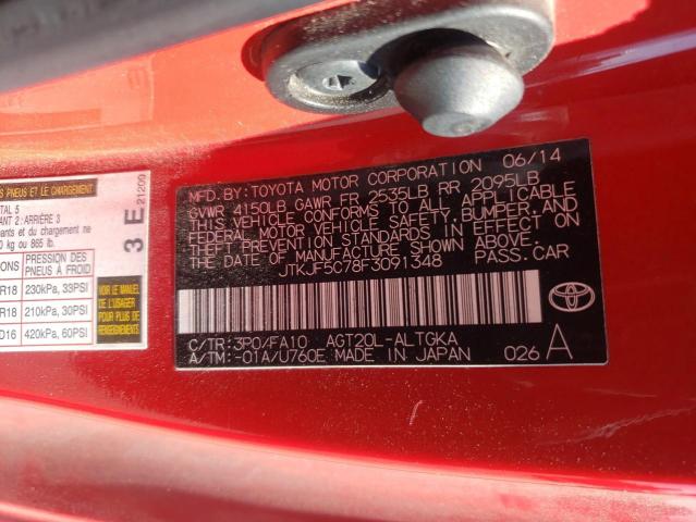 JTKJF5C78F3091348 - 2015 TOYOTA SCION TC 红色 照片 12