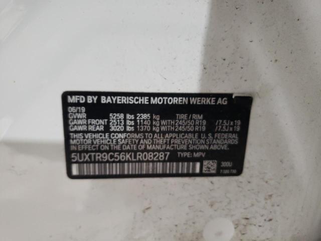 5UXTR9C56KLR08287 - 2019 BMW X3 XDRIVE30I WHITE photo 13