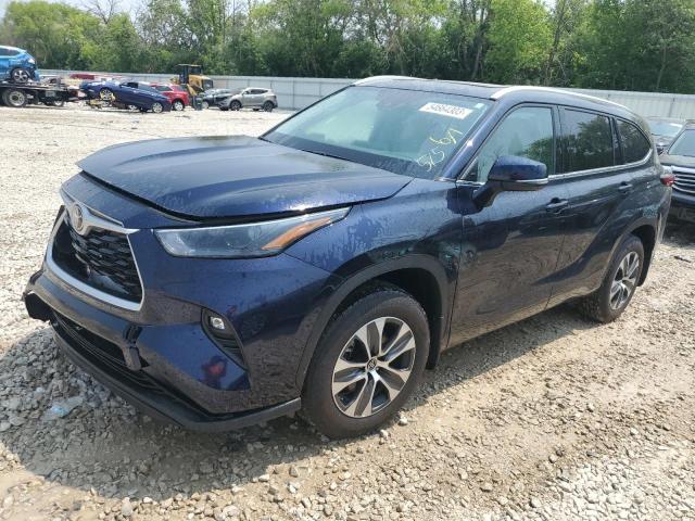 5TDGZRBH6NS247507 - 2022 TOYOTA HIGHLANDER XLE BLUE photo 1