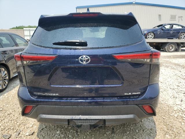 5TDGZRBH6NS247507 - 2022 TOYOTA HIGHLANDER XLE BLUE photo 6