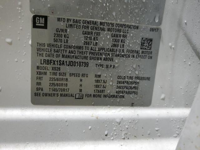 LRBFX1SA1JD010739 - 2018 BUICK ENVISION ESSENCE Ağ foto 12