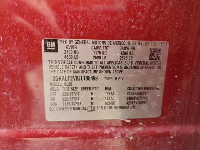 3GKALTEV8JL188499 - 2018 GMC TERRAIN SLE RED photo 14