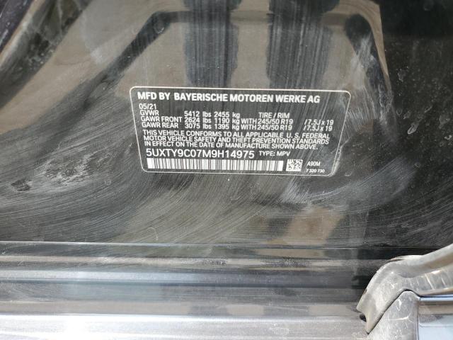 5UXTY9C07M9H14975 - 2021 BMW X3 XDRIVEM40I GRAY photo 12