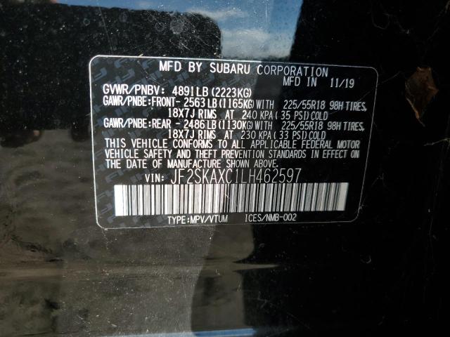 JF2SKAXC1LH462597 - 2020 SUBARU FORESTER TOURING 黑色 照片 13