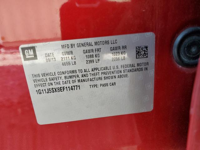 1G11J5SX8EF114771 - 2014 CHEVROLET MALIBU LTZ RED photo 12