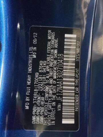 JF1ZNAA13D2710418 - 2013 TOYOTA SCION FR-S 蓝色 照片 12