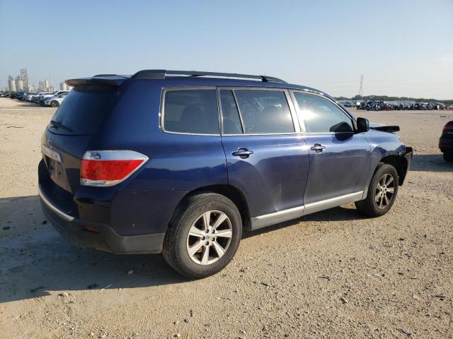 5TDZK3EH5DS134359 - 2013 TOYOTA HIGHLANDER BASE BLUE photo 3