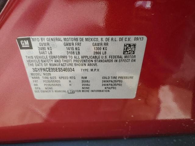 3GYFNCE35ES546934 - 2014 CADILLAC SRX PERFORMANCE COLLECTION Қызыл фото 12