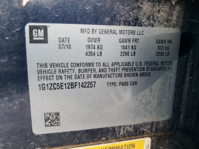 1G1ZC5E12BF142257 - 2011 CHEVROLET MALIBU 1LT ლურჯი ფოტო 10