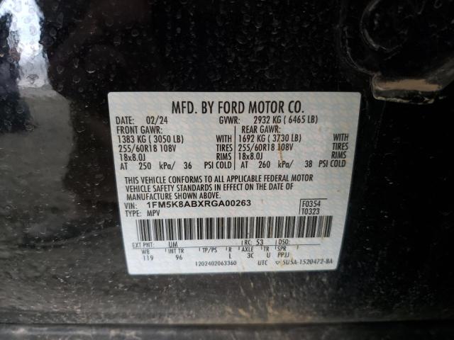 1FM5K8ABXRGA00263 - 2024 FORD EXPLORER POLICE INTERCEPTOR BLACK photo 13