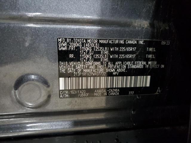 2T3P1RFV2PW407732 - 2023 TOYOTA RAV4 XLE Сұр фото 13