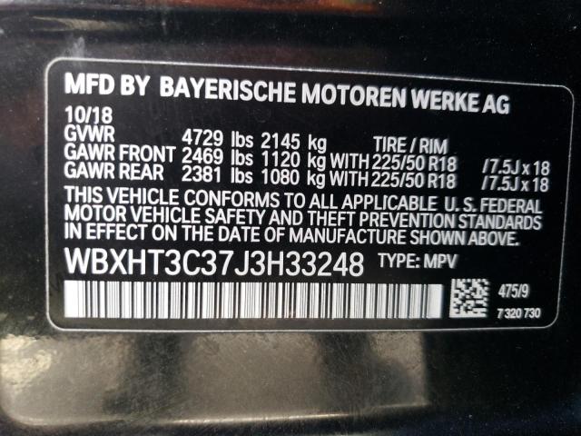 WBXHT3C37J3H33248 - 2018 BMW X1 XDRIVE28I Қара фото 14