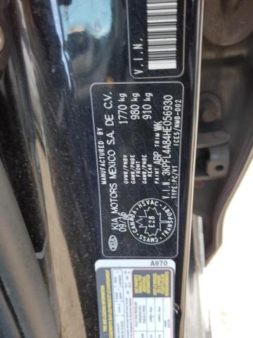 3KPFL4A84HE056930 - 2017 KIA FORTE EX BLACK photo 12