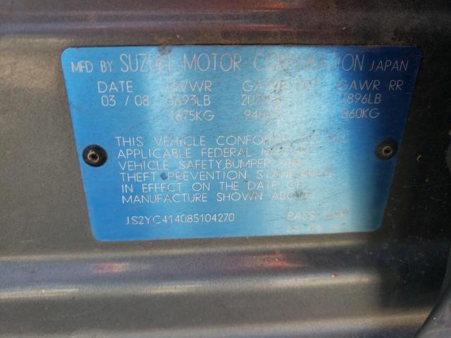 JS2YC414085104270 - 2008 SUZUKI SX4 GRAY photo 12