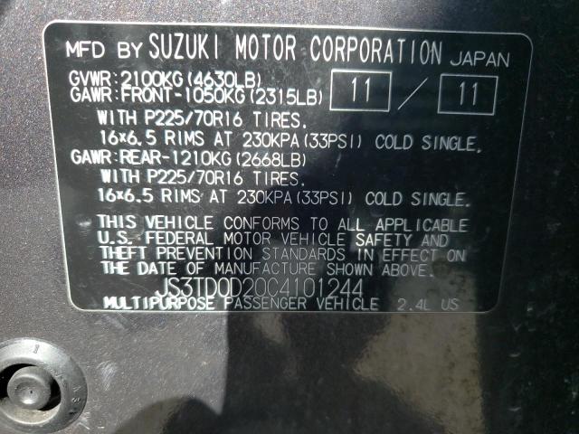 JS3TD0D20C4101244 - 2012 SUZUKI GRAND VITA PREMIUM CHARCOAL photo 12