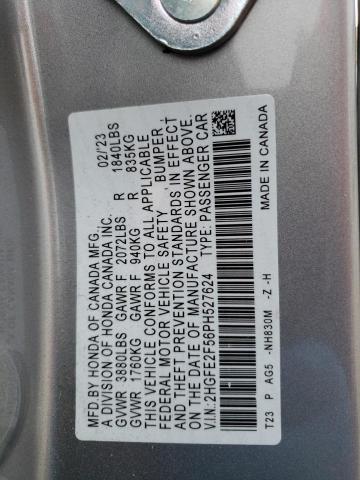 2HGFE2F56PH527624 - 2023 HONDA CIVIC SPORT 银色 照片 13