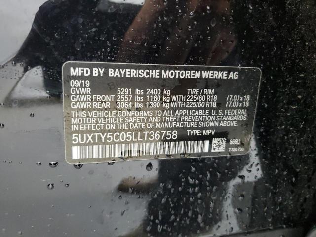 5UXTY5C05LLT36758 - 2020 BMW X3 XDRIVE30I BLACK photo 13