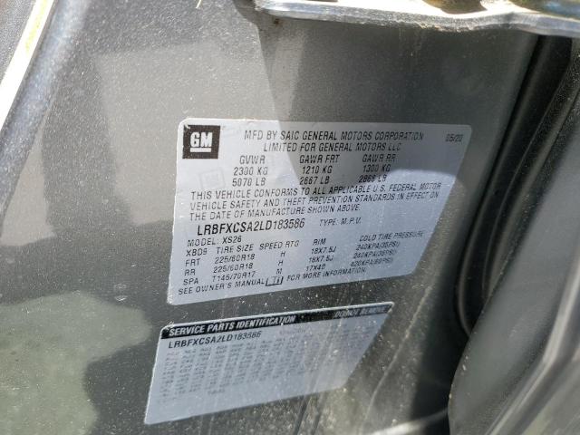 LRBFXCSA2LD183586 - 2020 BUICK ENVISION ESSENCE Արծաթագույն լուսանկար 13