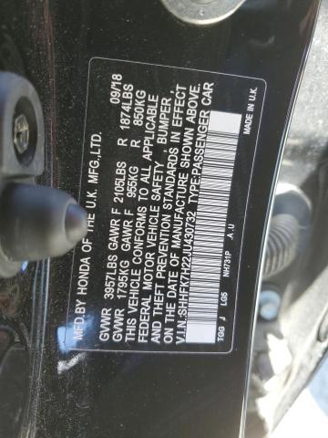 SHHFK7H22JU430732 - 2018 HONDA CIVIC LX BLACK photo 13