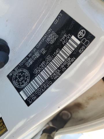 JTDKN3DU4D5611540 - 2013 TOYOTA PRIUS WHITE photo 12