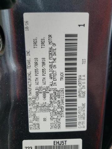 5TFRM5F16HX111261 - 2017 TOYOTA TUNDRA DOUBLE CAB SR/SR5 GRAY photo 10