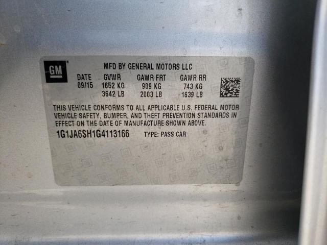 1G1JA6SH1G4113166 - 2016 CHEVROLET SONIC LS SILVER photo 13