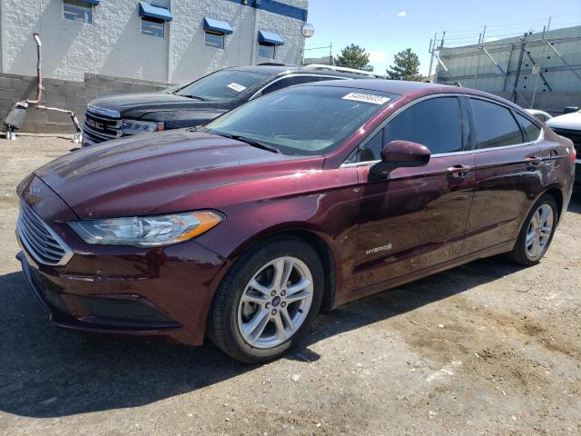 3FA6P0LUXJR166523 - 2018 FORD FUSION SE HYBRID BURGUNDY photo 1