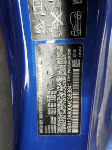 WBA13AR00MCG93841 - 2021 BMW M440XI BLUE photo 12