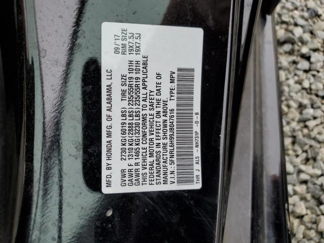 5FNRL6H99JB047616 - 2018 HONDA ODYSSEY ELITE Negro foto 13